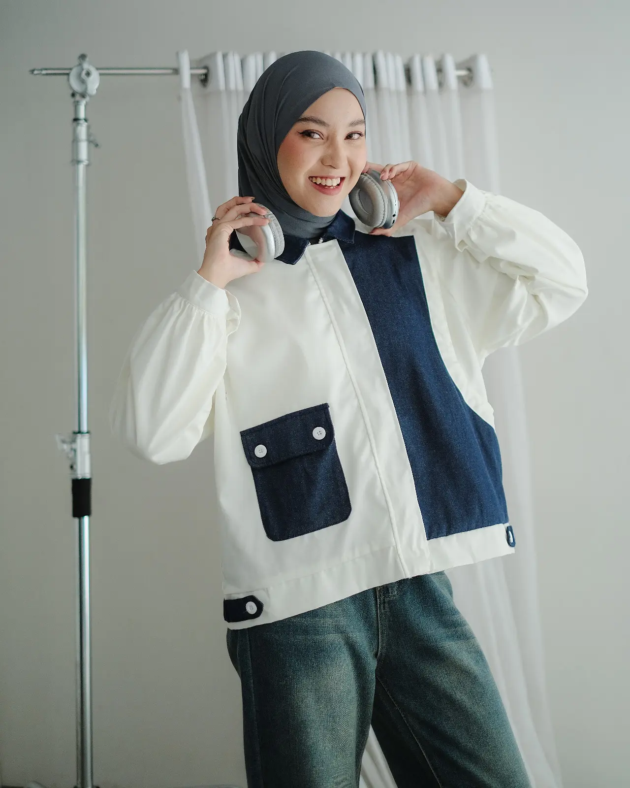 Juno Jacket Broken White-Denim - Image 2