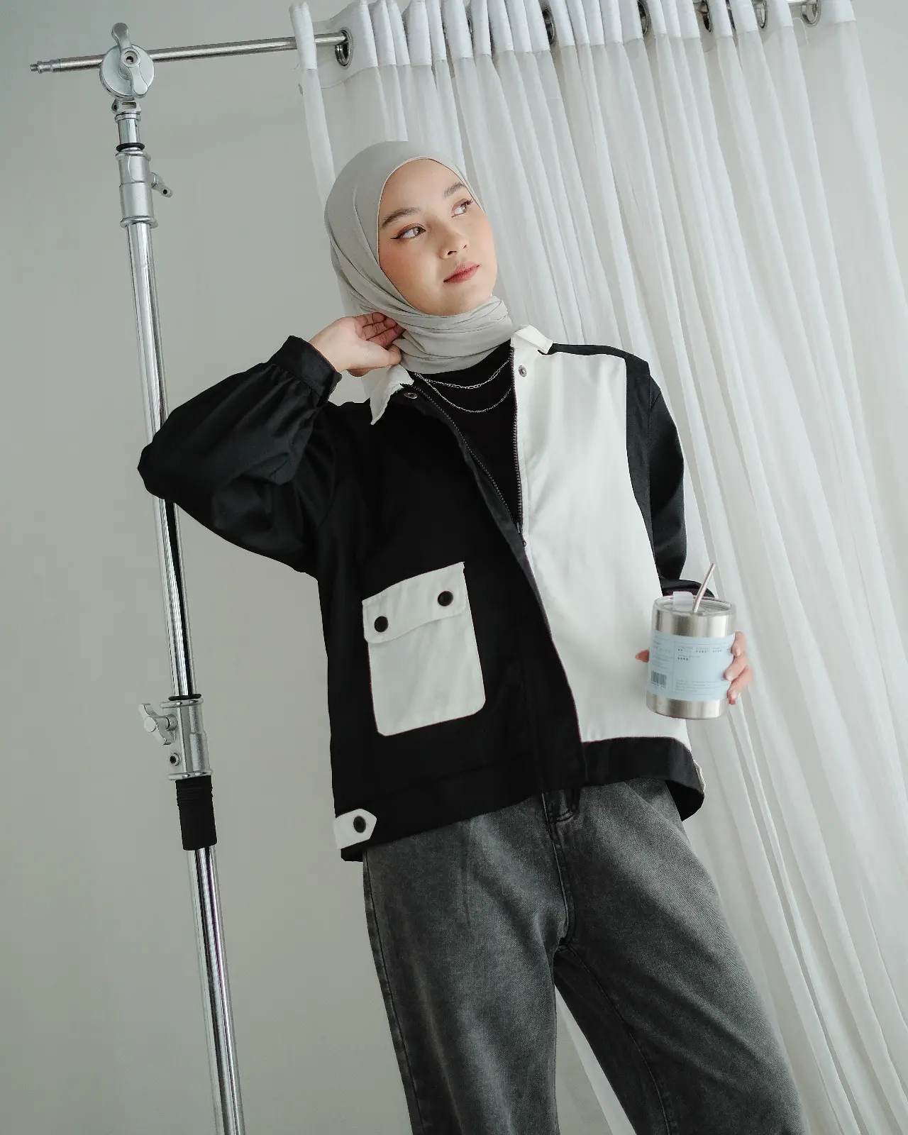Juno Jacket Black-Broken White