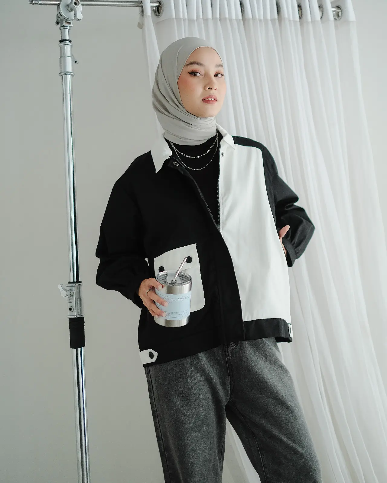 Juno Jacket Black-Broken White - Image 2