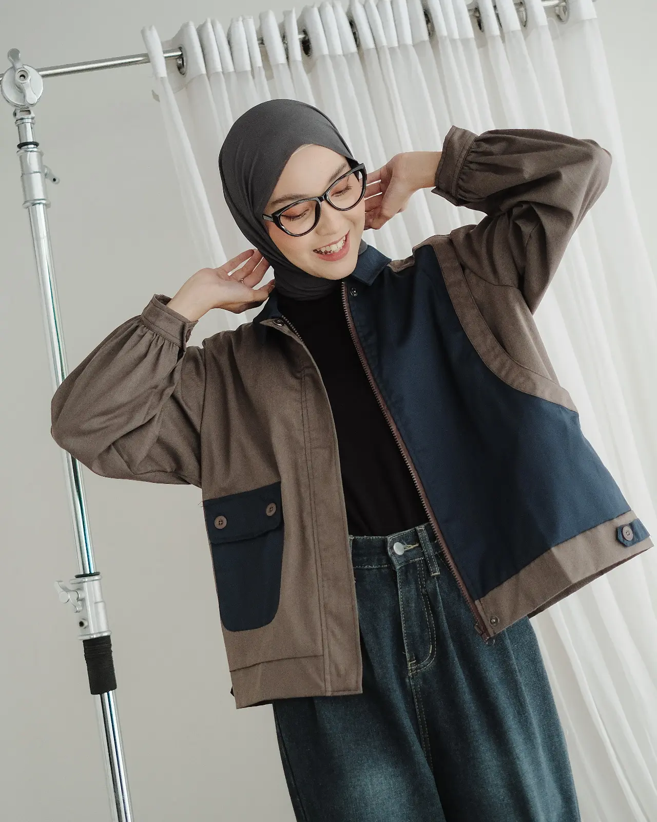 Juno Jacket Grey-Navy - Image 2