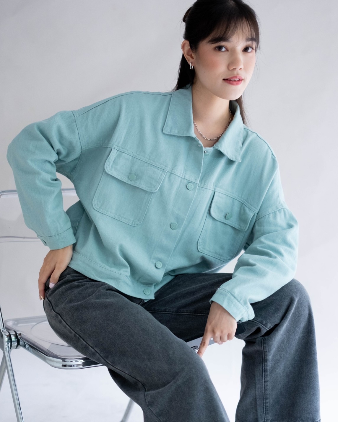 Elaxi Denim Jacket Kode 818 Mint