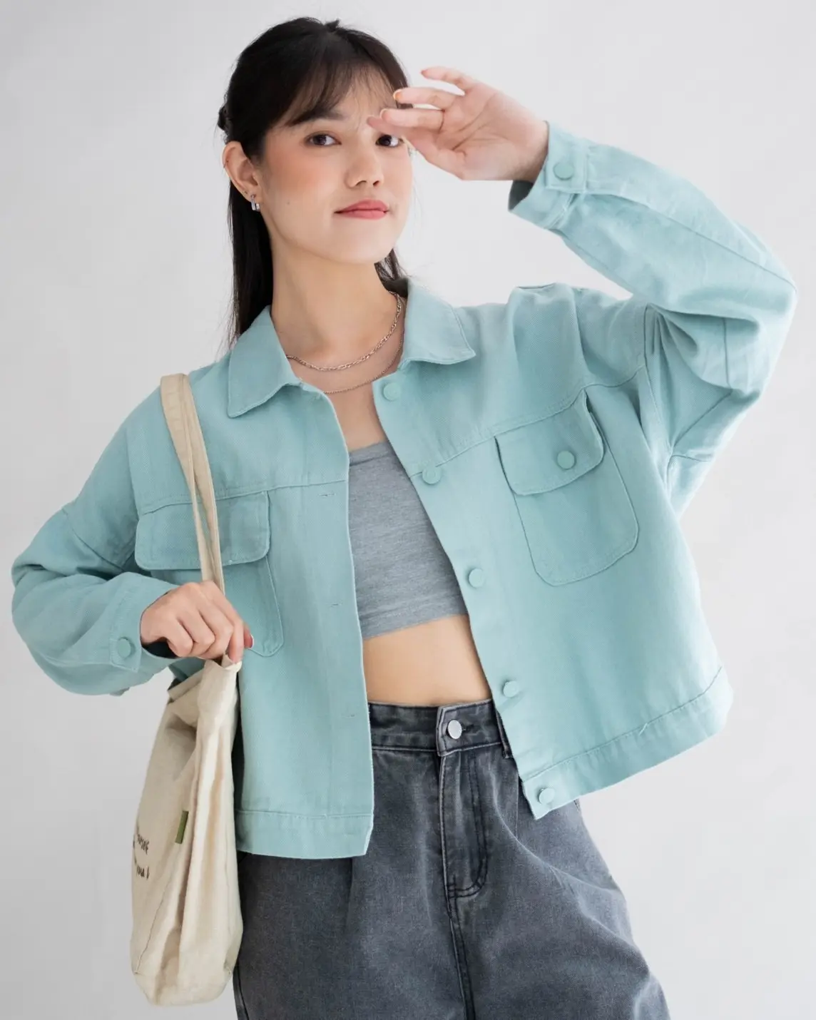 Elaxi Denim Jacket Kode 818 Mint - Image 2