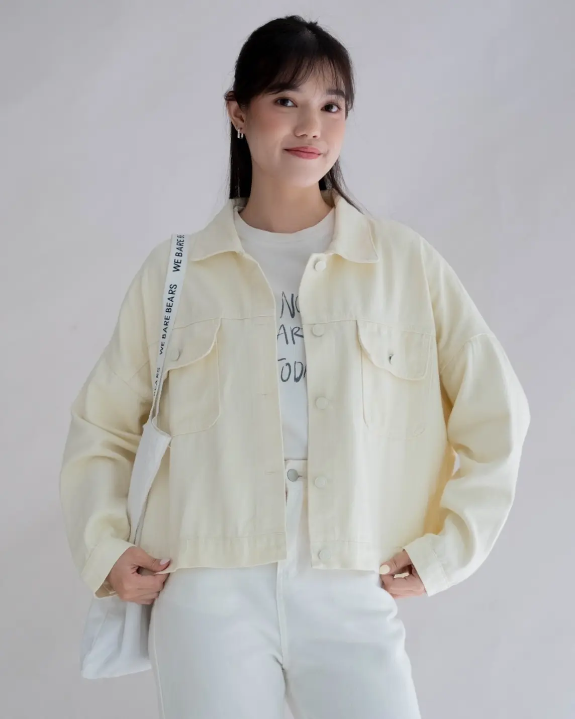 Elaxi Denim Jacket Kode 818 Beige - Image 2
