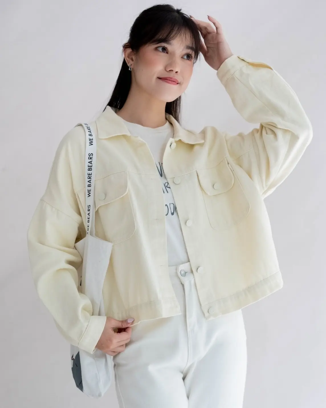 Elaxi Denim Jacket Kode 818 Beige - Image 3