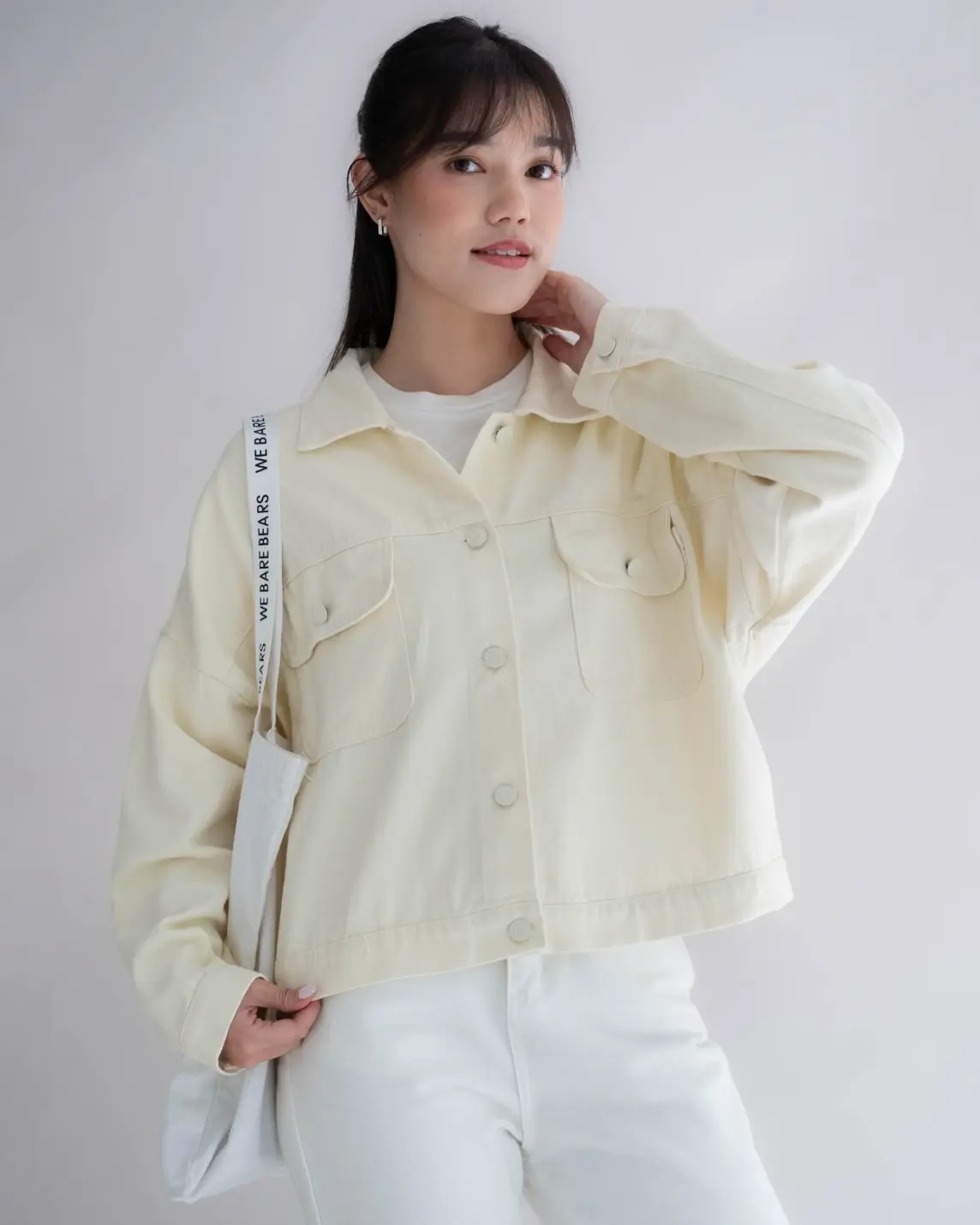 Elaxi Denim Jacket Kode 818 Beige