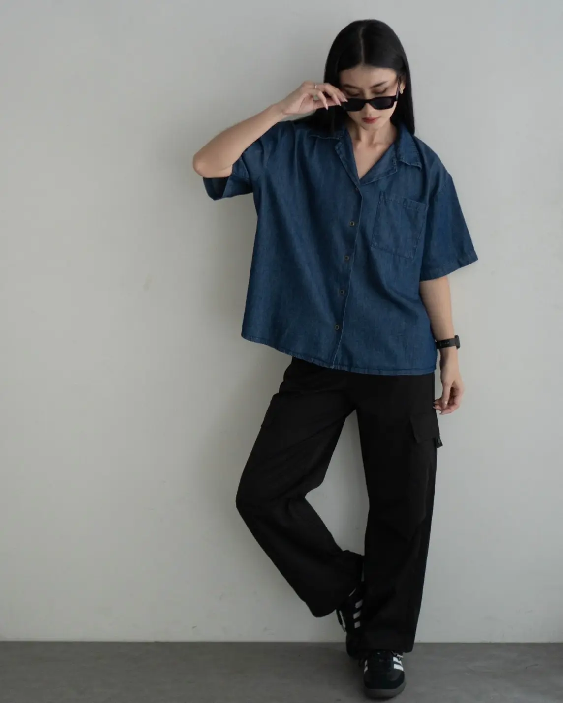 Charya Denim Shirt Dark Blue - Image 3