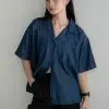 Charya Denim Shirt Dark Blue - Image 2