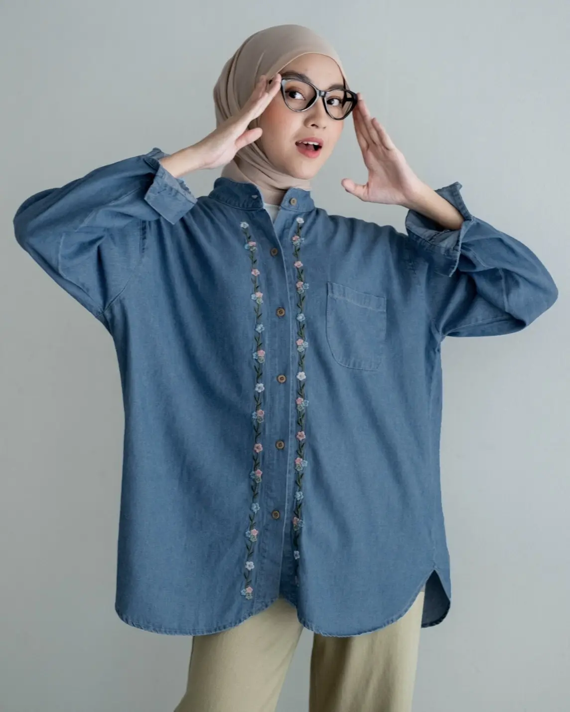 Crystal Denim Shirt Kode Lm4600 Medium Blue - Image 2