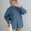 Crystal Denim Shirt Kode Lm4600 Medium Blue - Image 3