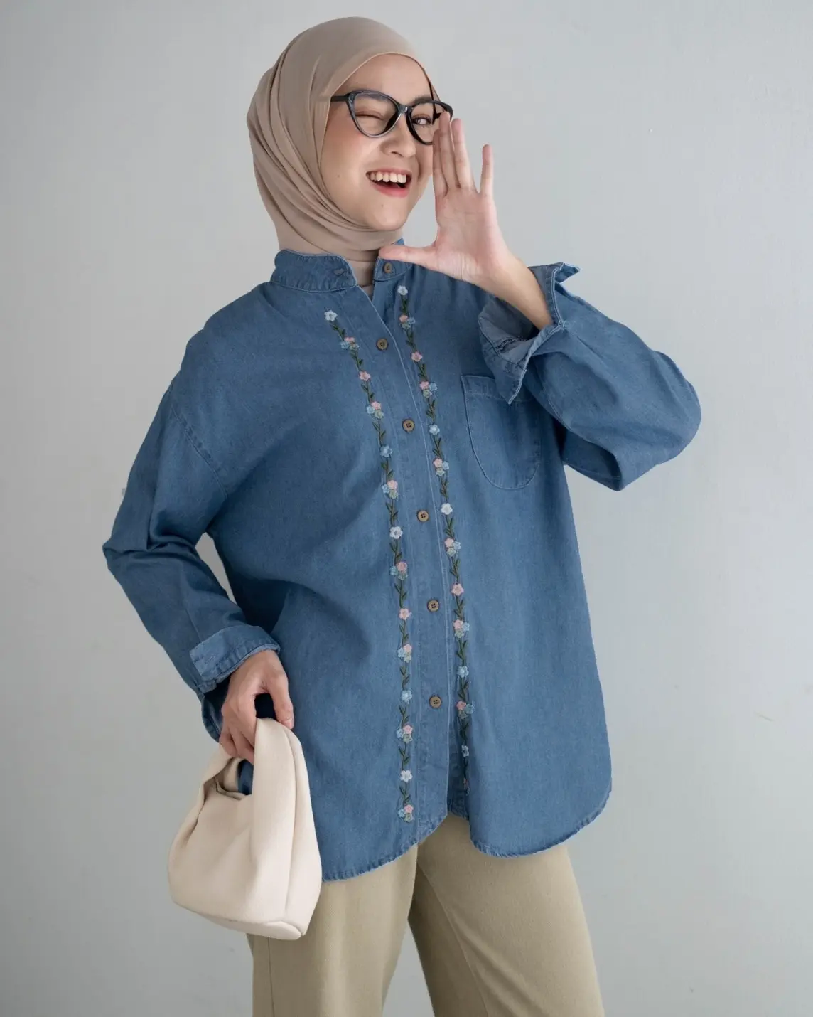 Crystal Denim Shirt Kode Lm4600 Medium Blue - Image 3