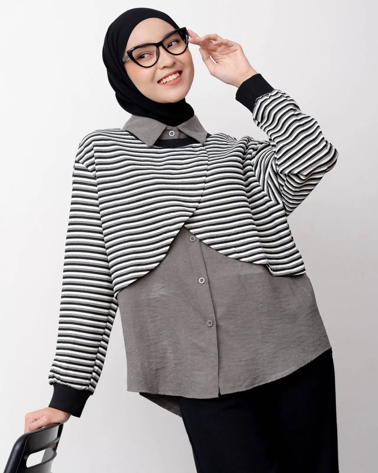 Diana Shirt Kode 303C Dark Grey