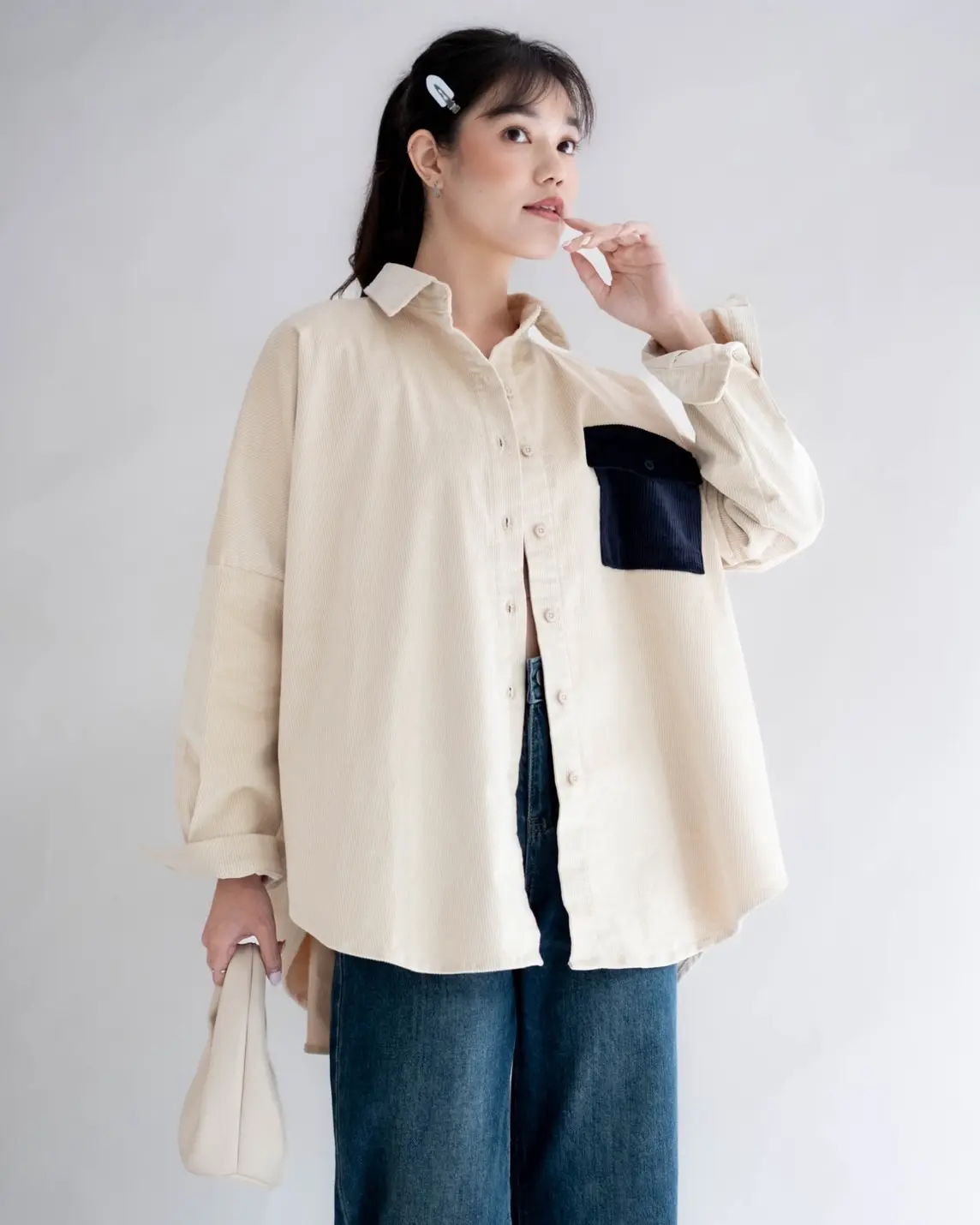 Judith Corduroy Shirt Beige - Image 3