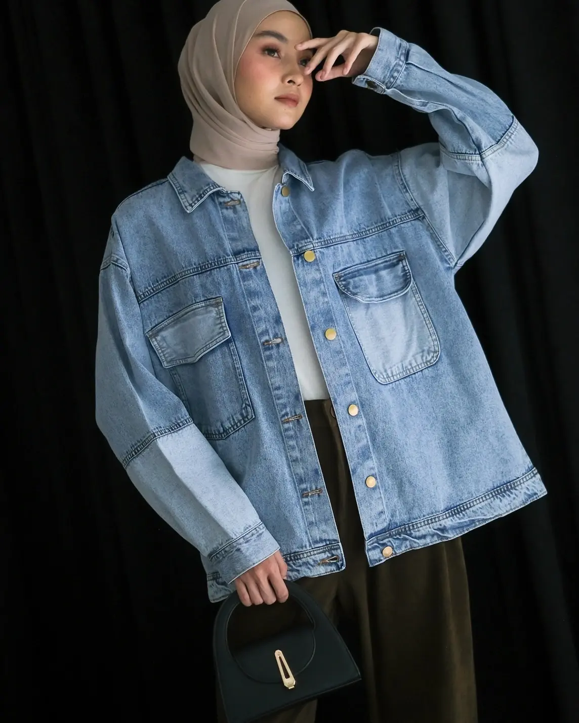 Kiera Denim Jacket Kode Pq1160 Light Blue