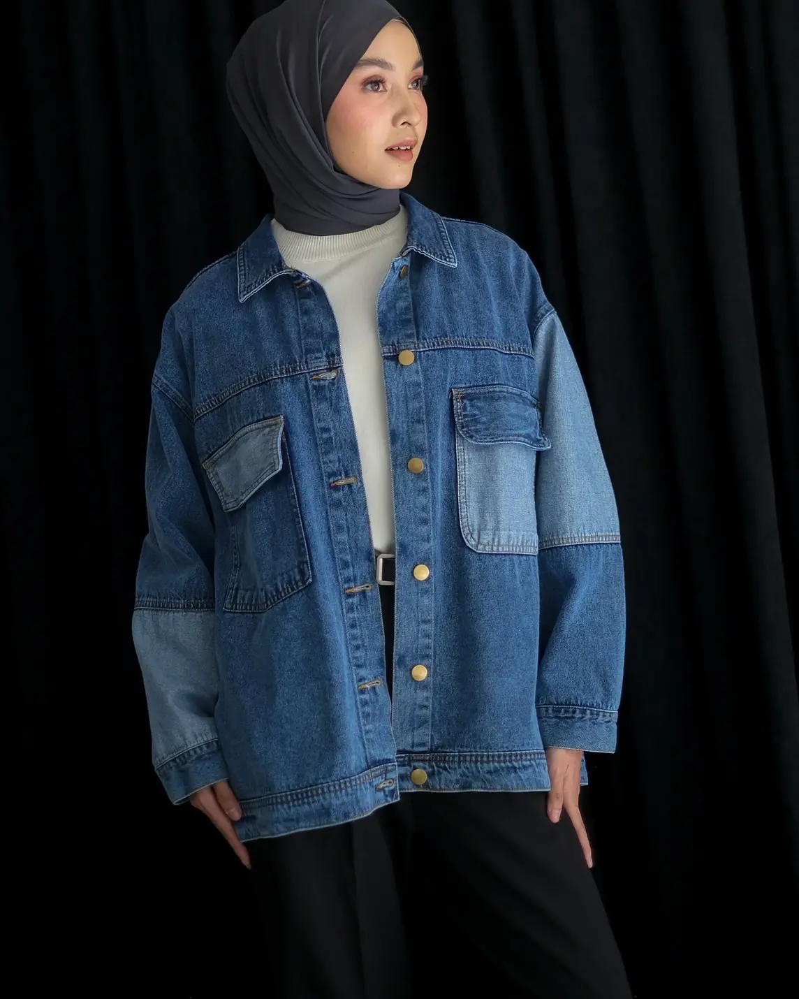 Kiera Denim Jacket Kode Pq1160 Dark Blue