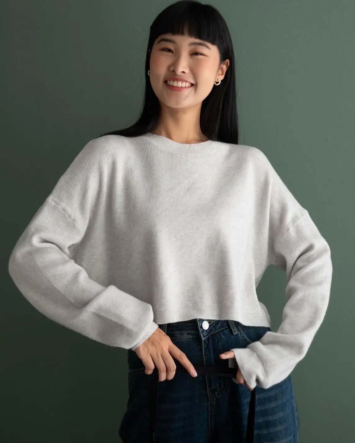 Marsya Blouse Kode 9053 Light Grey
