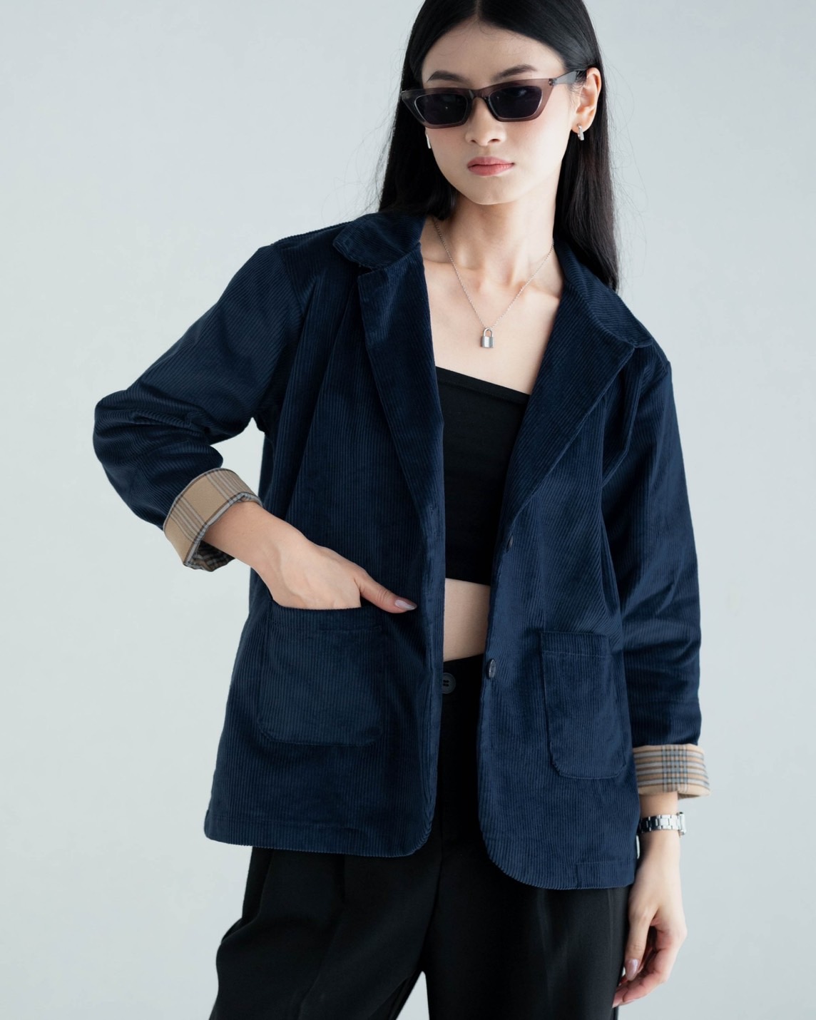 Mazaya Corduroy Blazer Navy