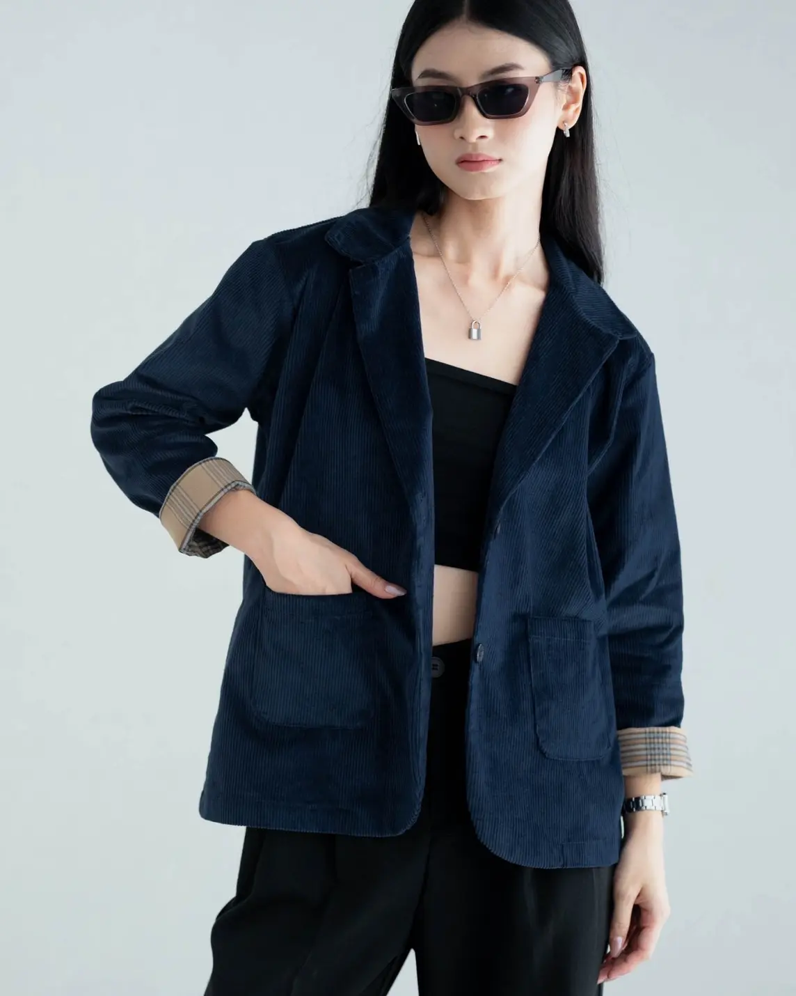 Mazaya Corduroy Blazer Navy