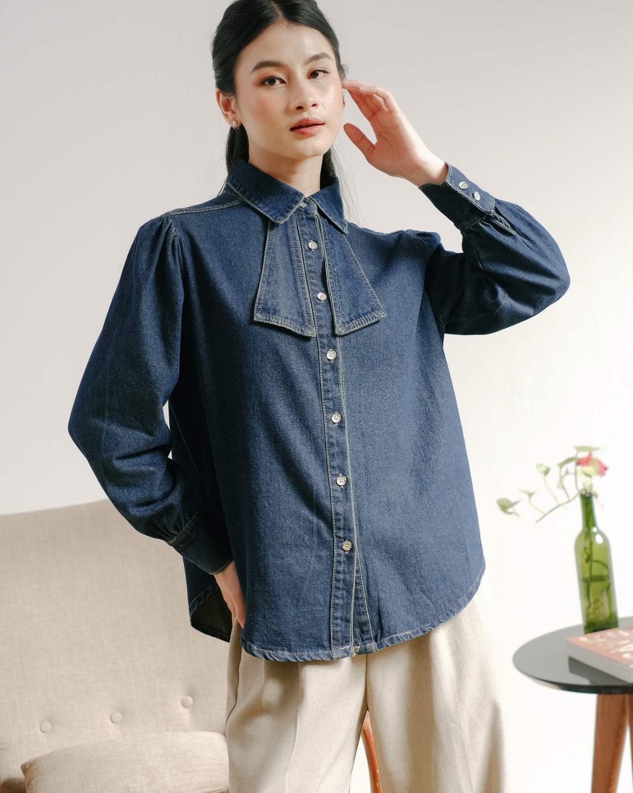 Meiza Denim Shirt Kode 92/505 Dark Blue