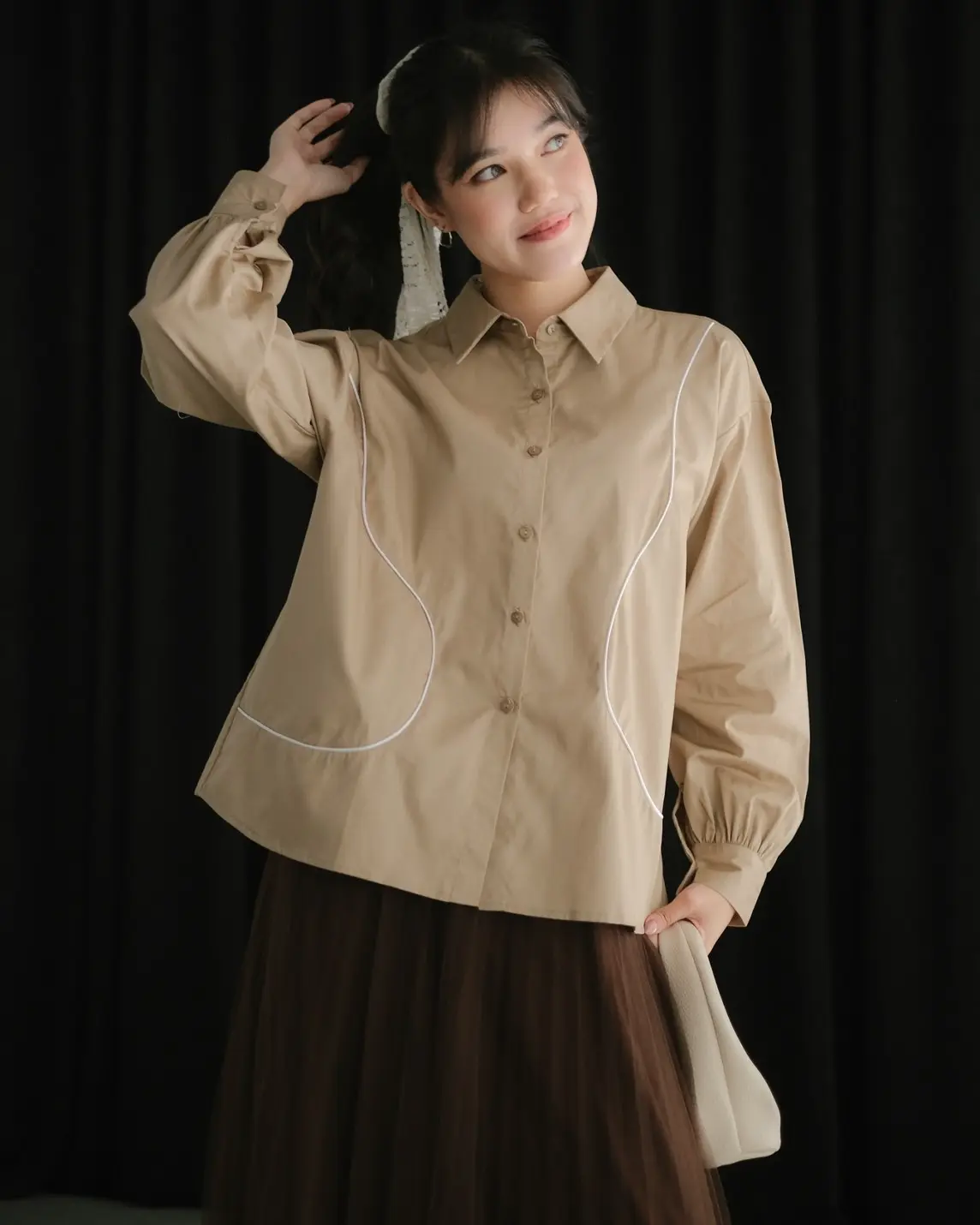 Monica Shirt Kode 1391 Khaki