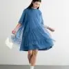 Portia Midi Dress Blue - Image 3