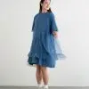 Portia Midi Dress Blue - Image 2
