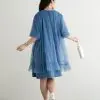 Portia Midi Dress Blue - Image 4