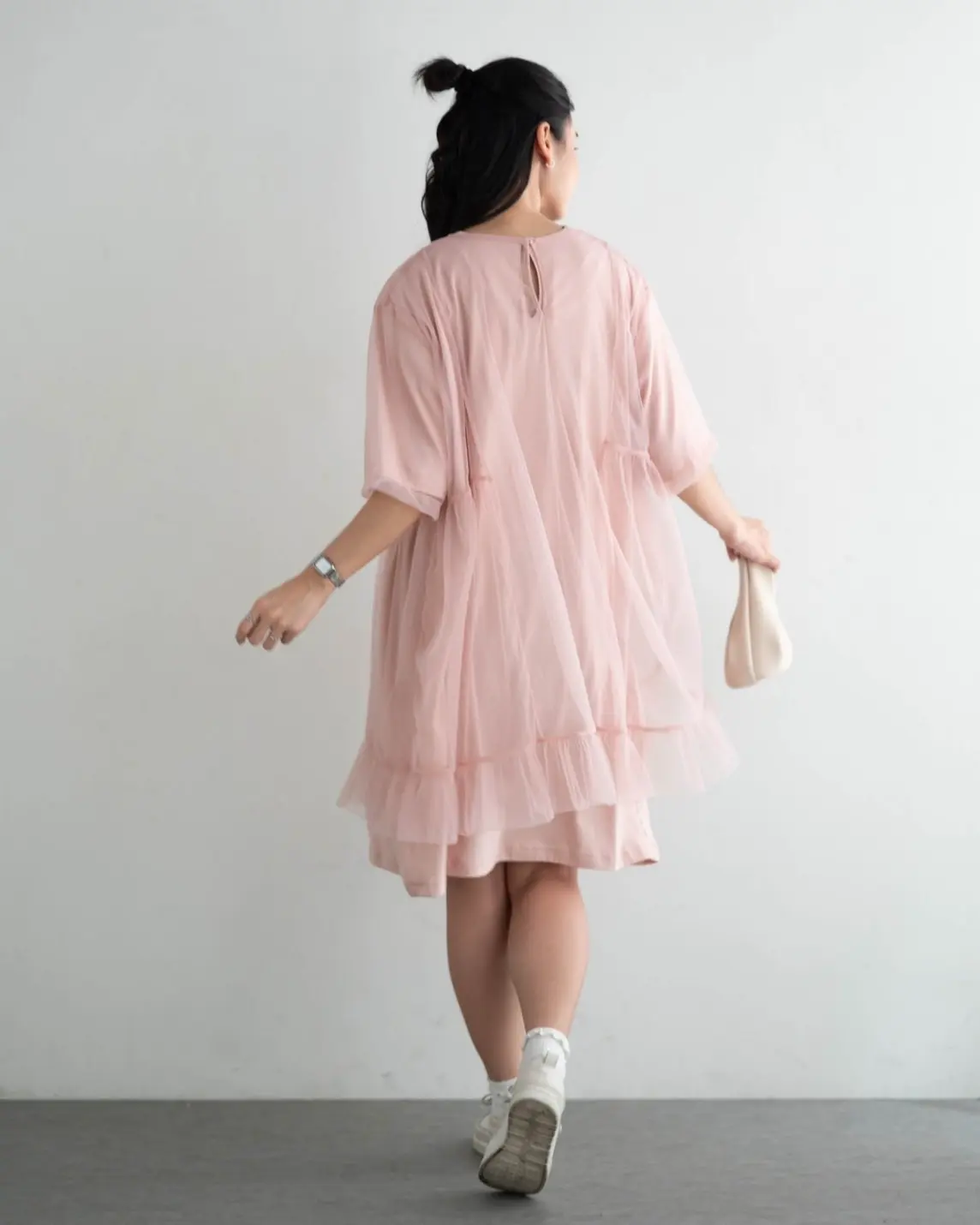 Portia Midi Dress Pink - Image 3