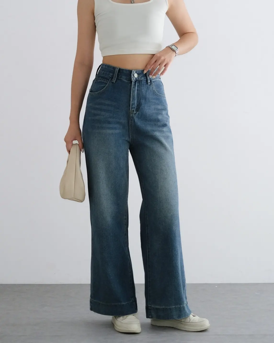 Qaleysa Denim Pants Kode 246C Medium Blue