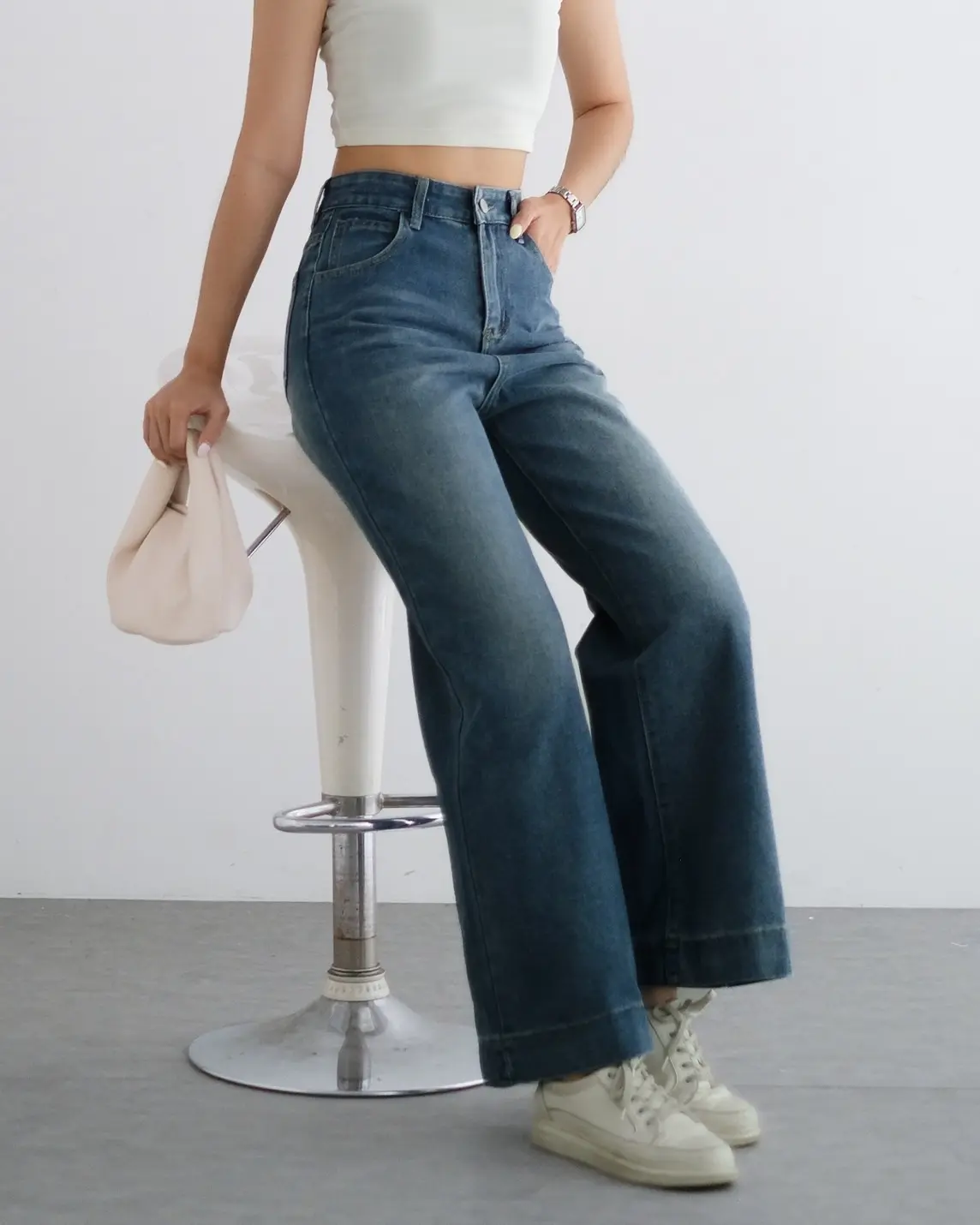 Qaleysa Denim Pants Kode 246C Medium Blue - Image 2