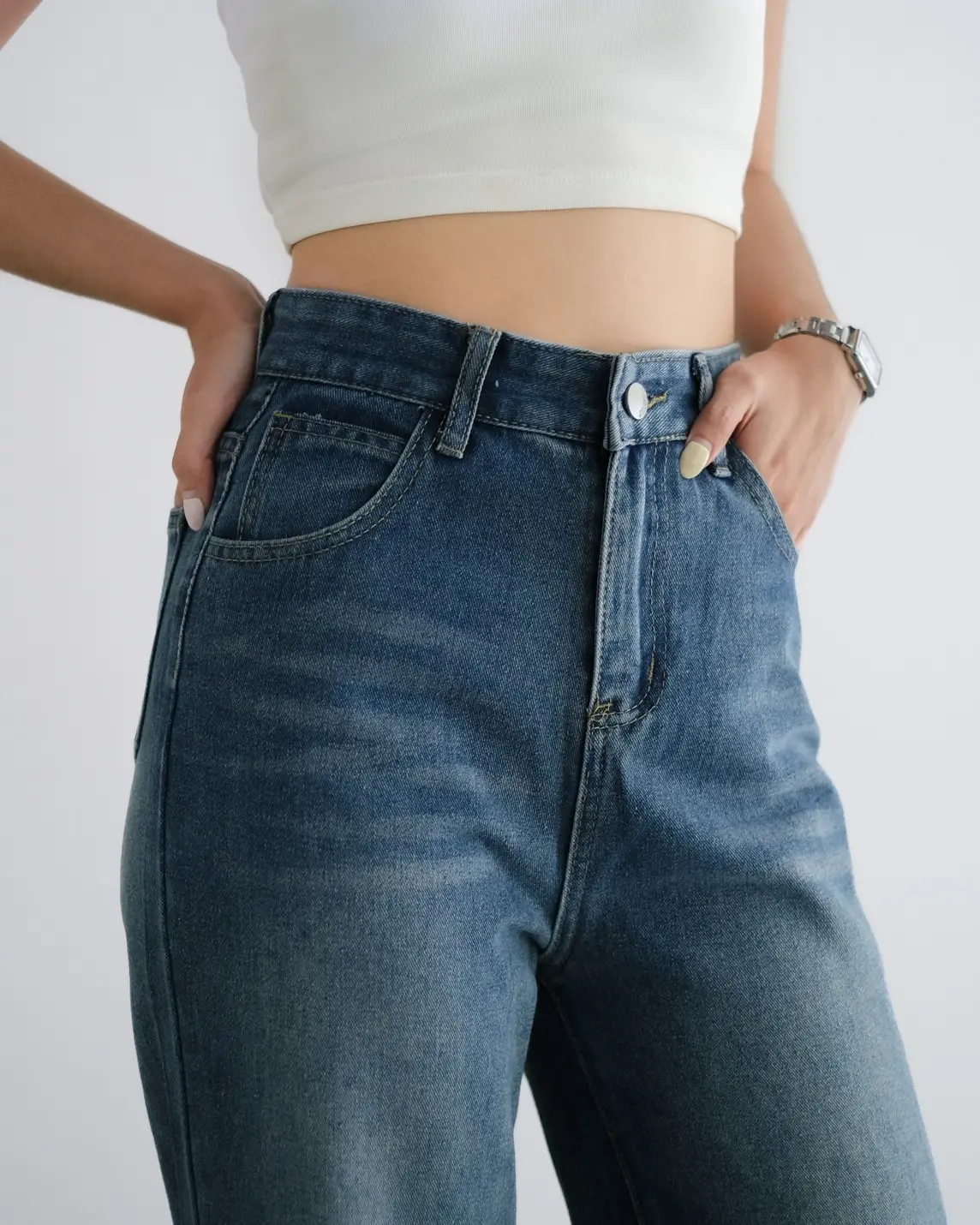 Qaleysa Denim Pants Kode 246C Medium Blue - Image 3