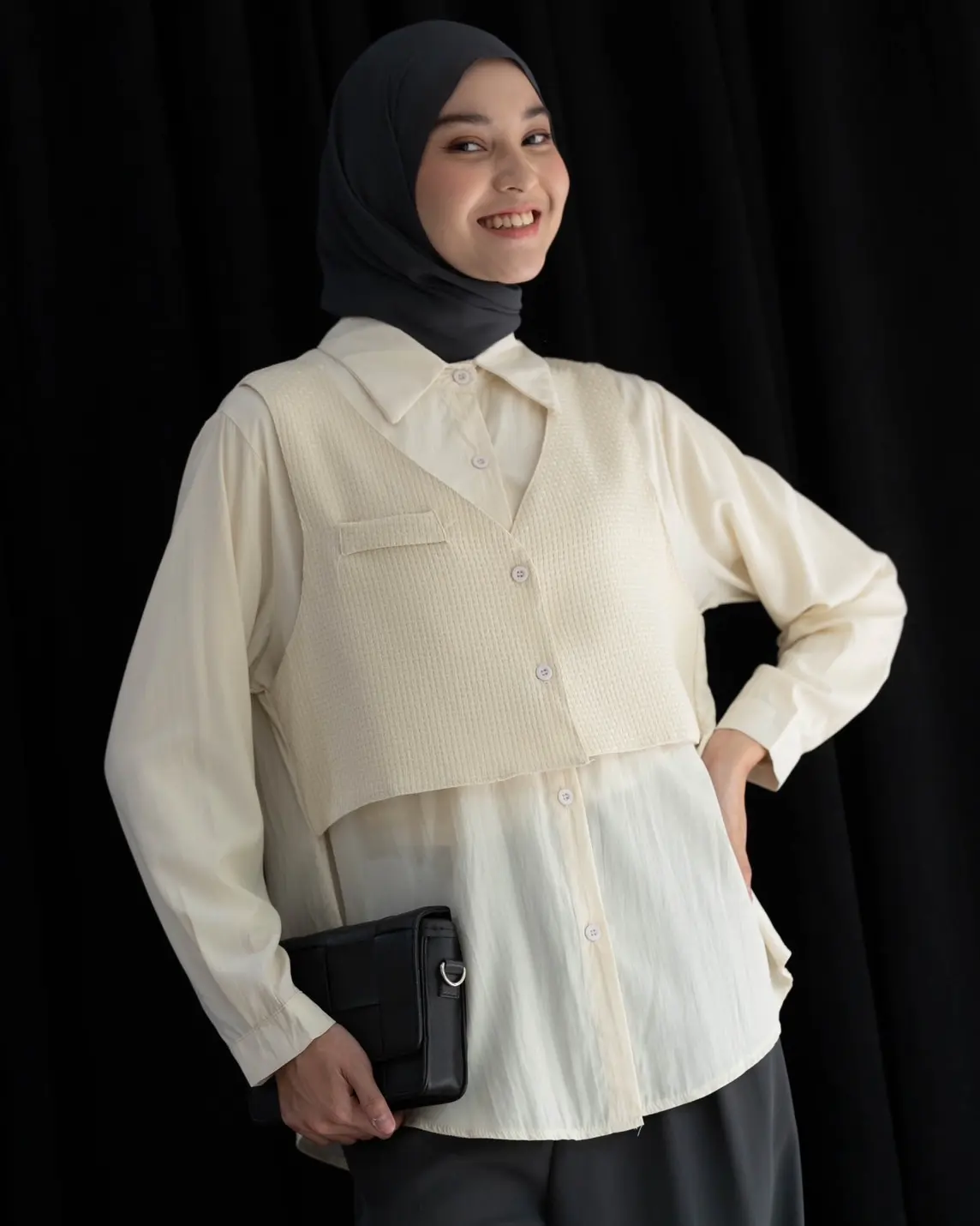 Qiyara Shirt Kode 280C Ivory