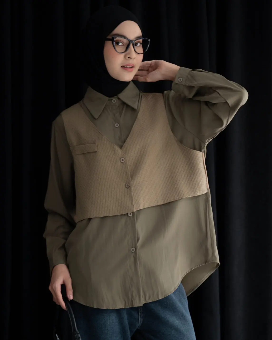 Qiyara Shirt Kode 280C Khaki