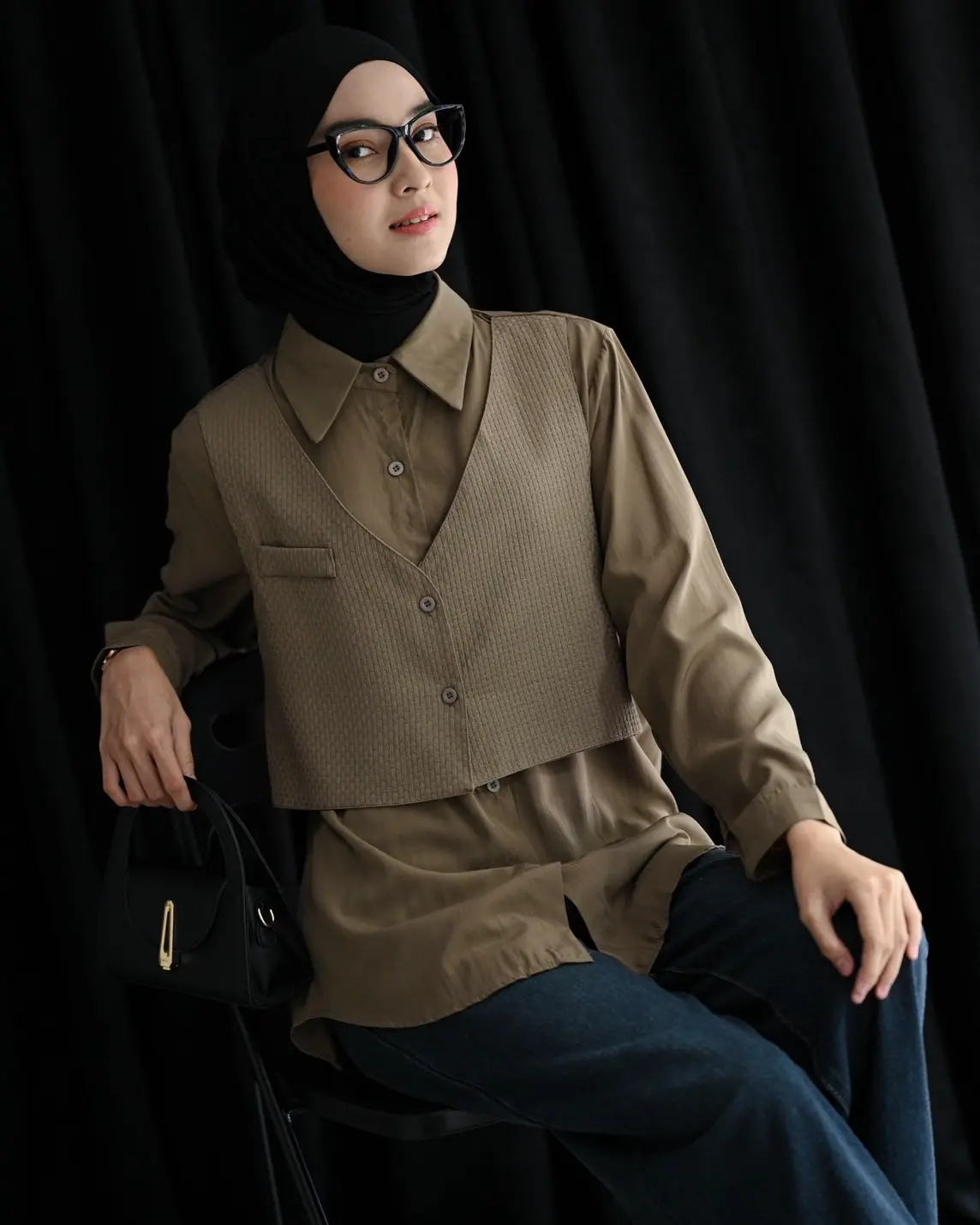 Qiyara Shirt Kode 280C Khaki - Image 2