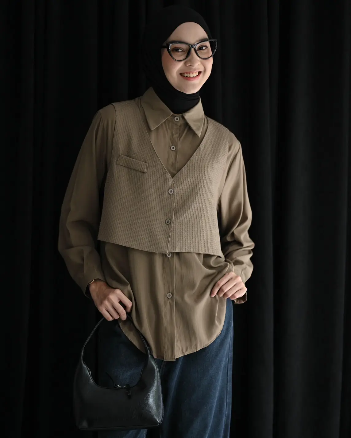 Qiyara Shirt Kode 280C Khaki - Image 3