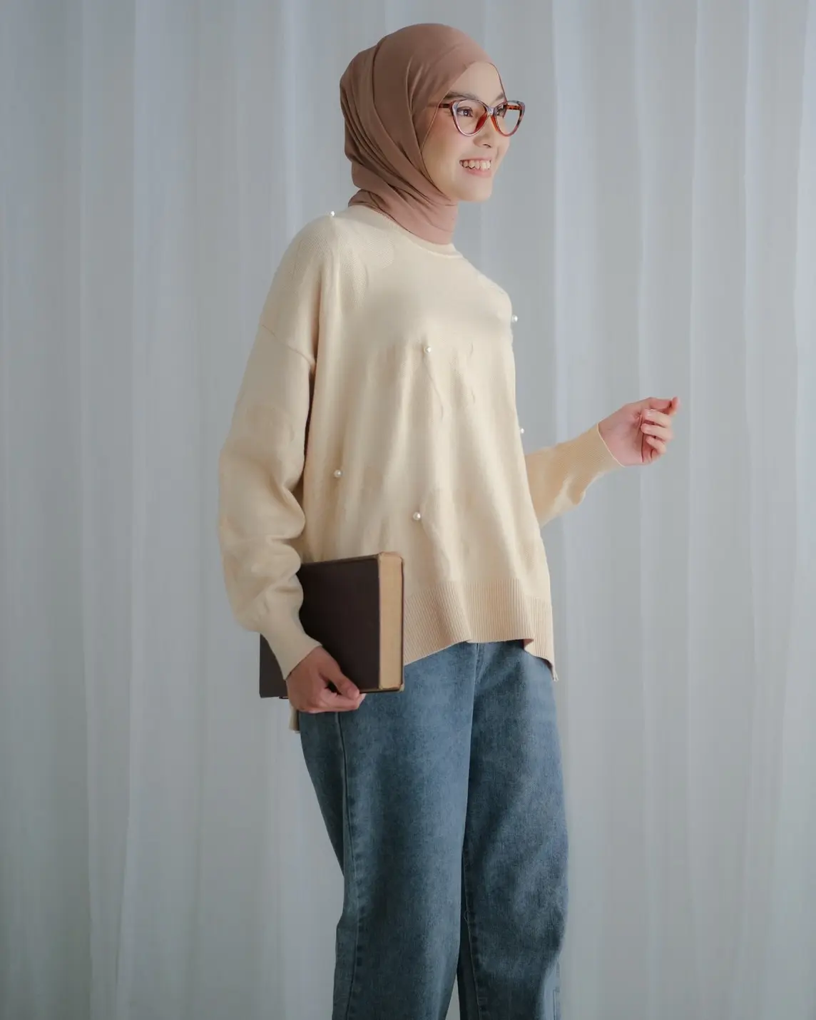 Shirena Longsleeve Kode 169B Cream - Image 2