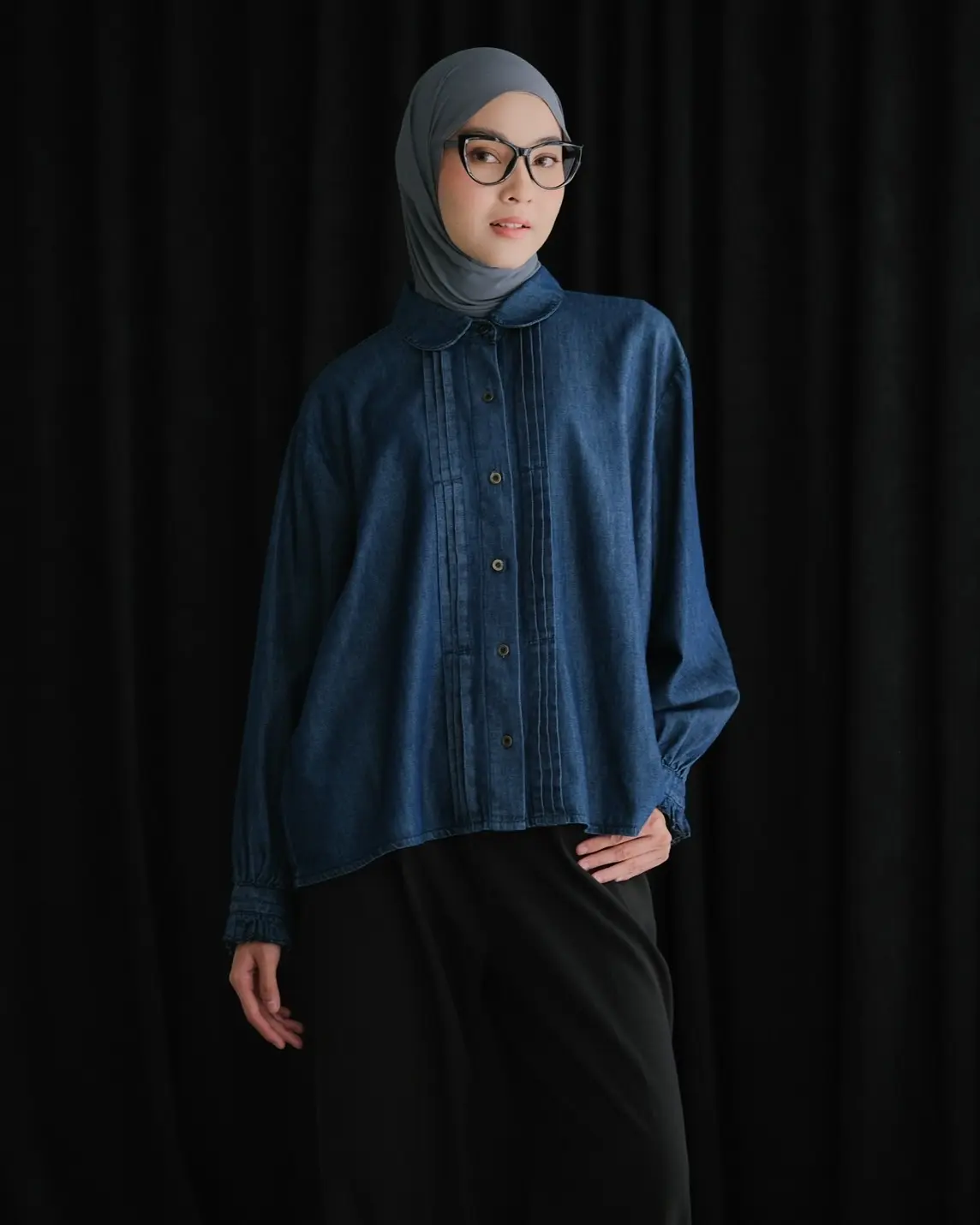 Vania Denim Shirt Dark Blue - Image 2