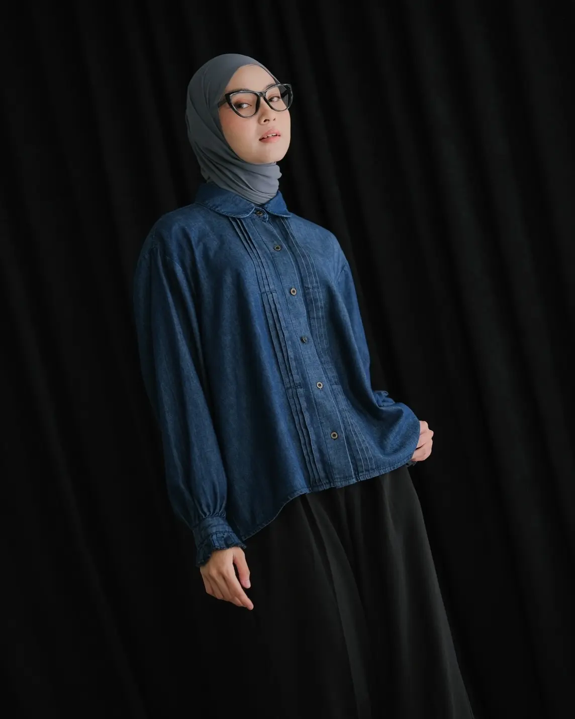 Vania Denim Shirt Dark Blue - Image 3