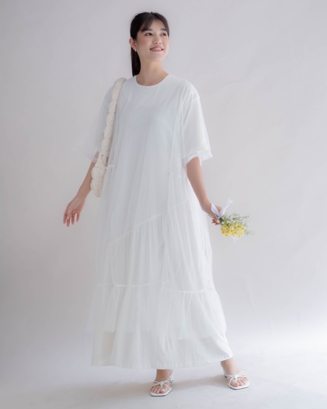 Portia Long Dress Broken White