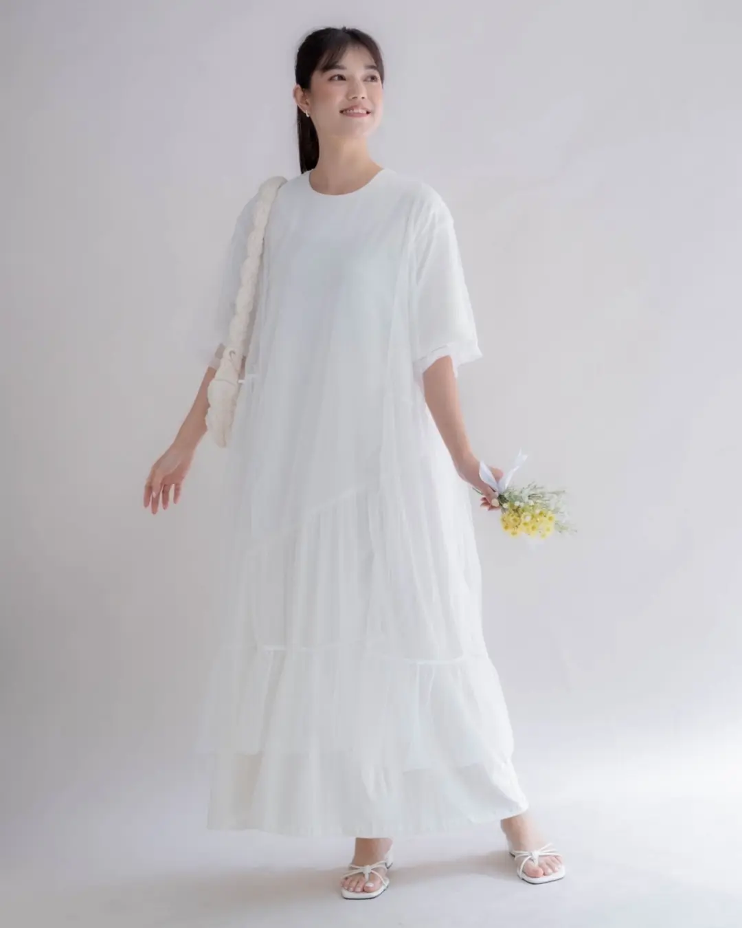 Portia Long Dress Broken White
