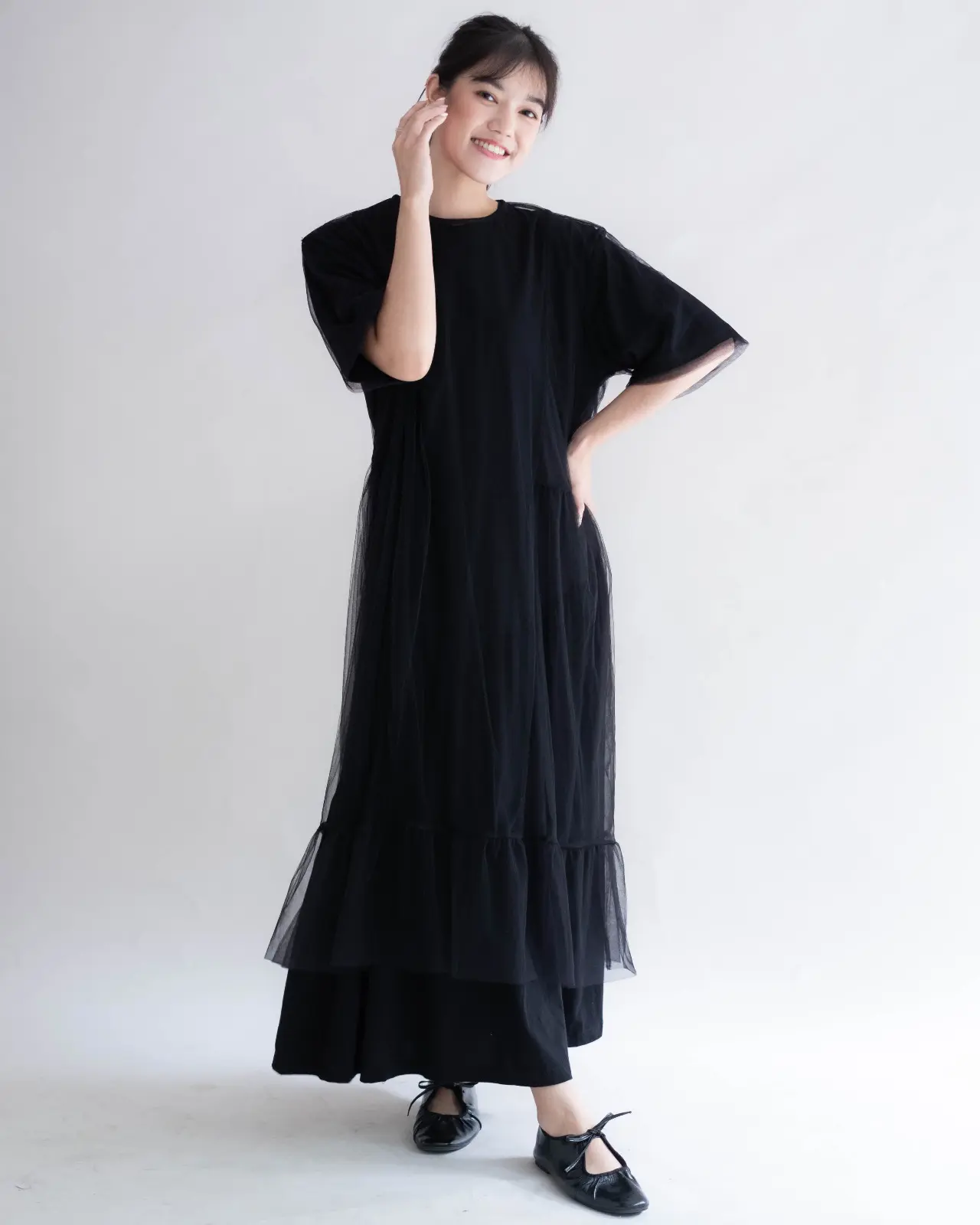 Portia Long Dress Black - Image 2