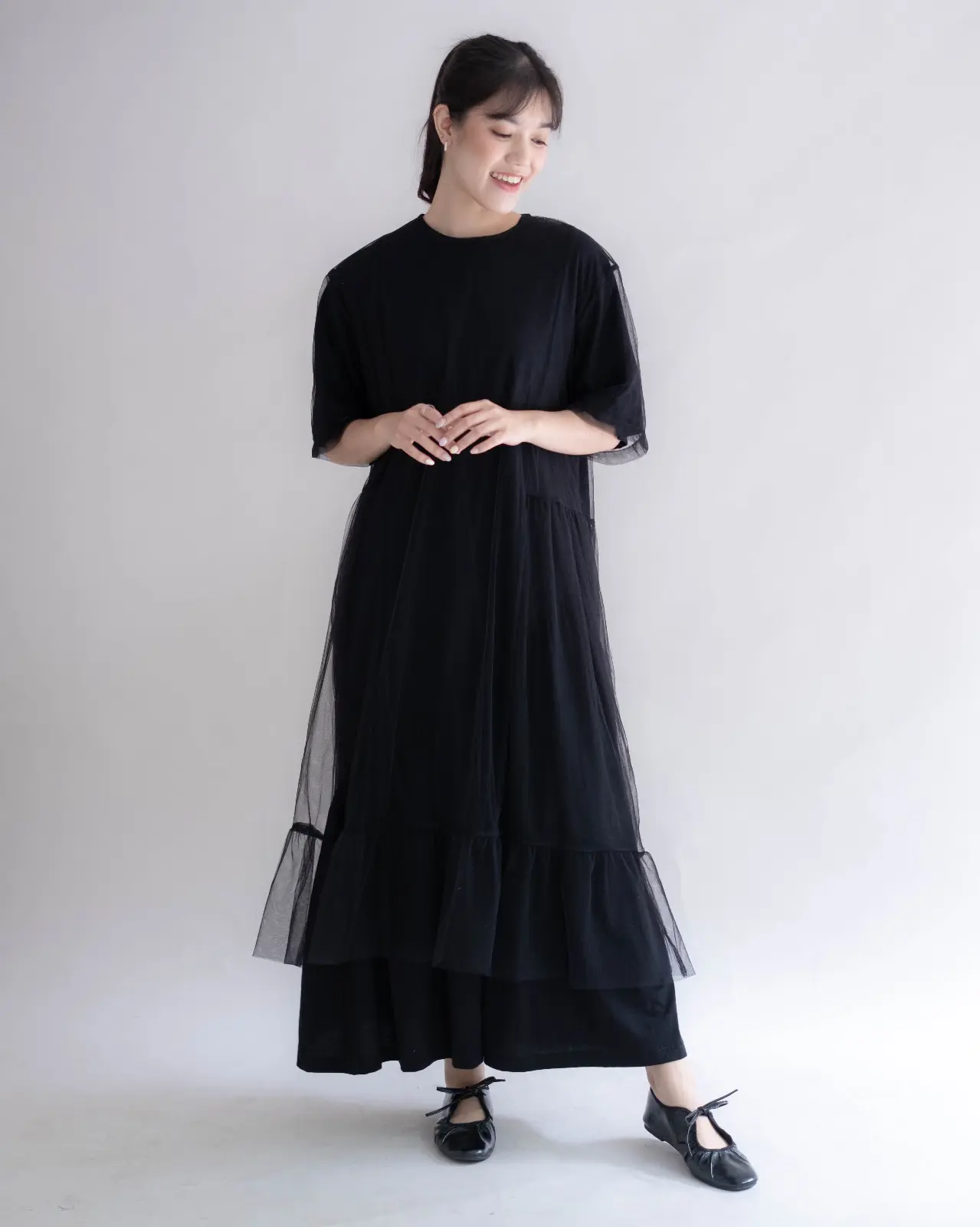 Portia Long Dress Black