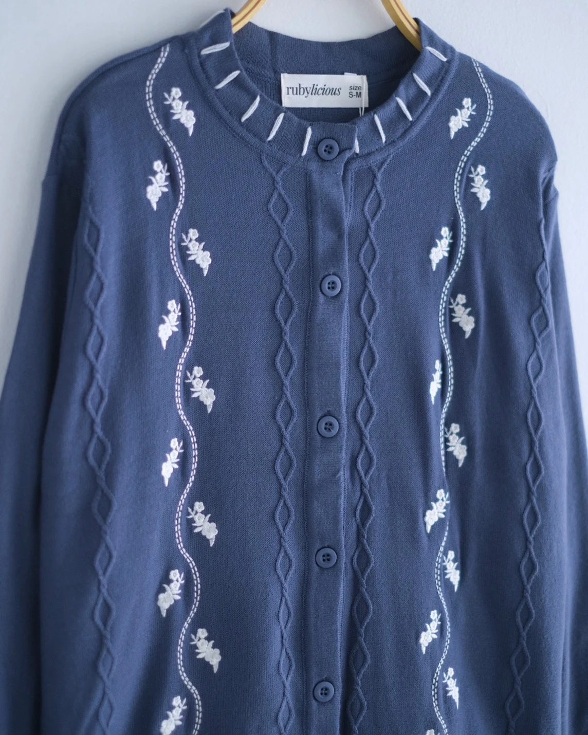 (Grandpa'S) Dasena Cardigan Blue Denim - Image 3