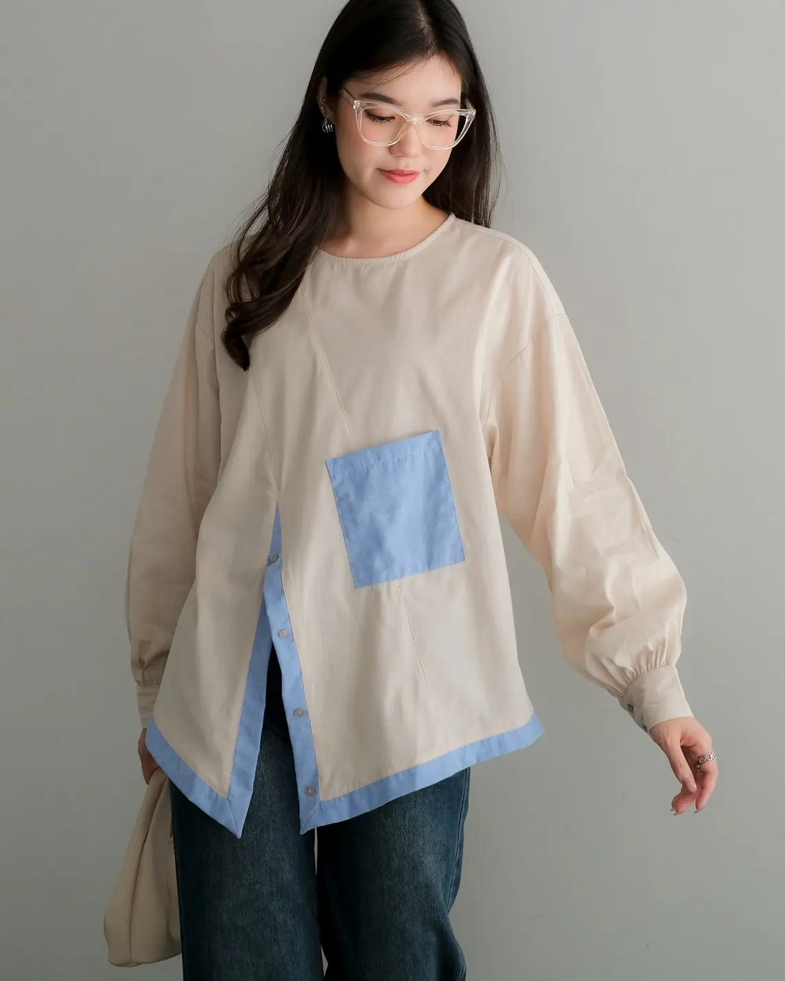 Flavia Longsleeve Kode 1398 Beige - Image 2
