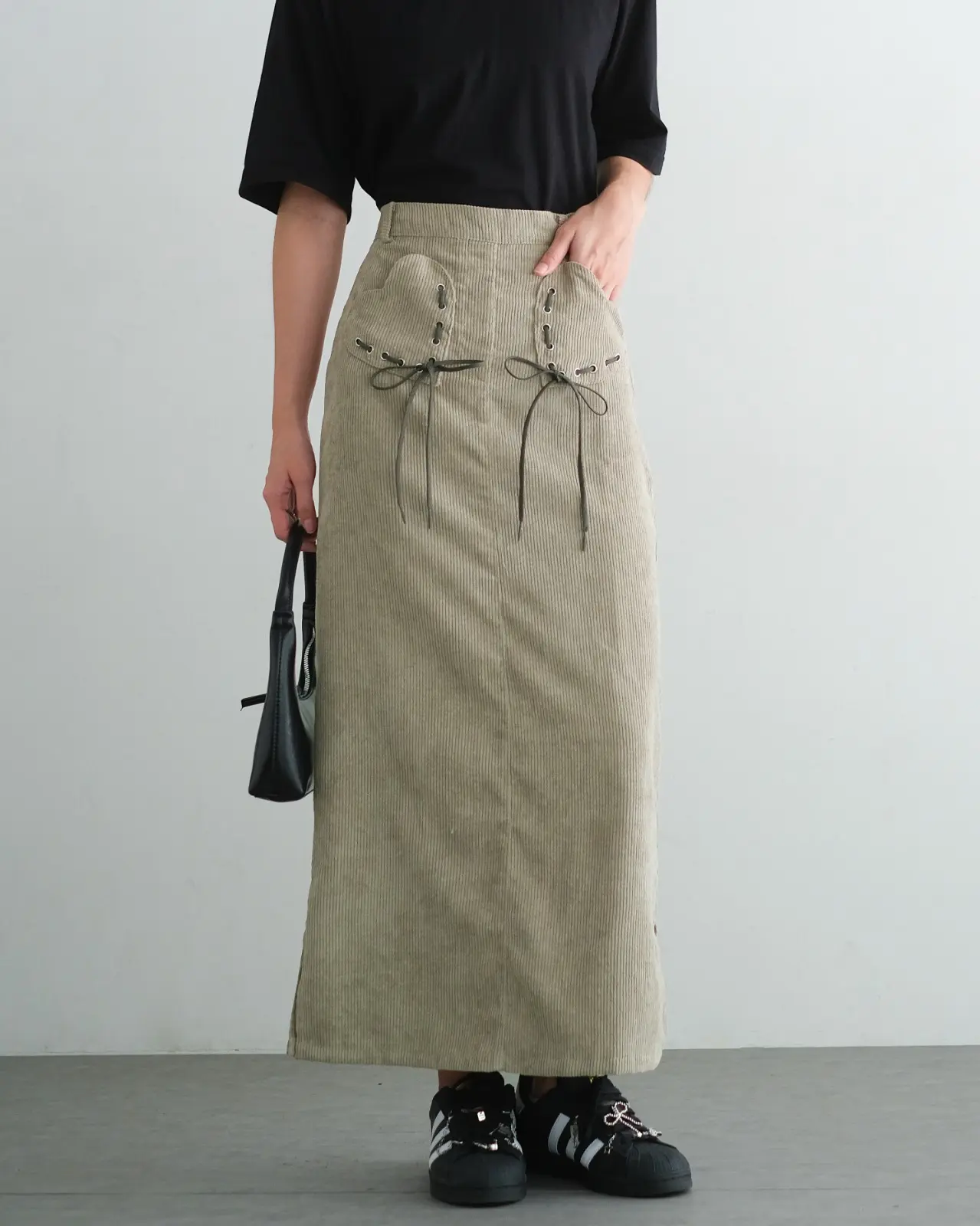 Galael Corduroy Skirt Olive - Image 3