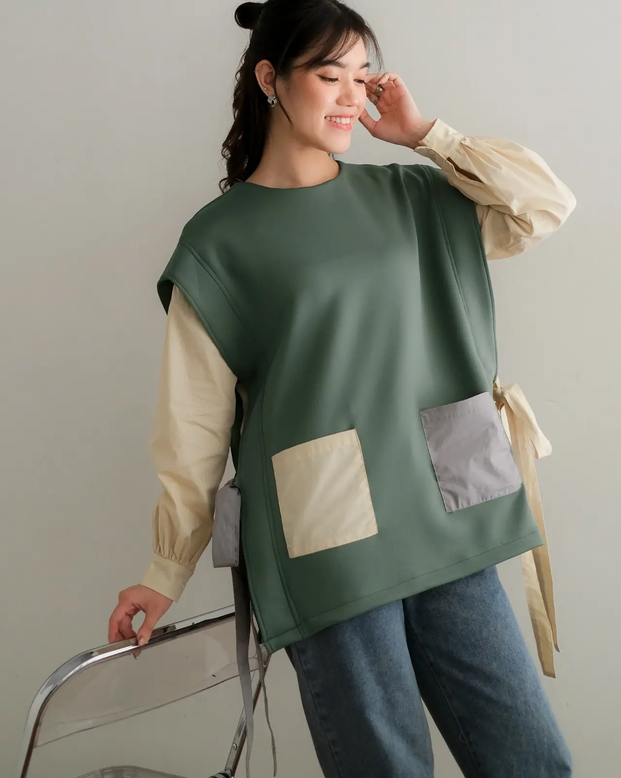Megumi Blouse Mineral Green
