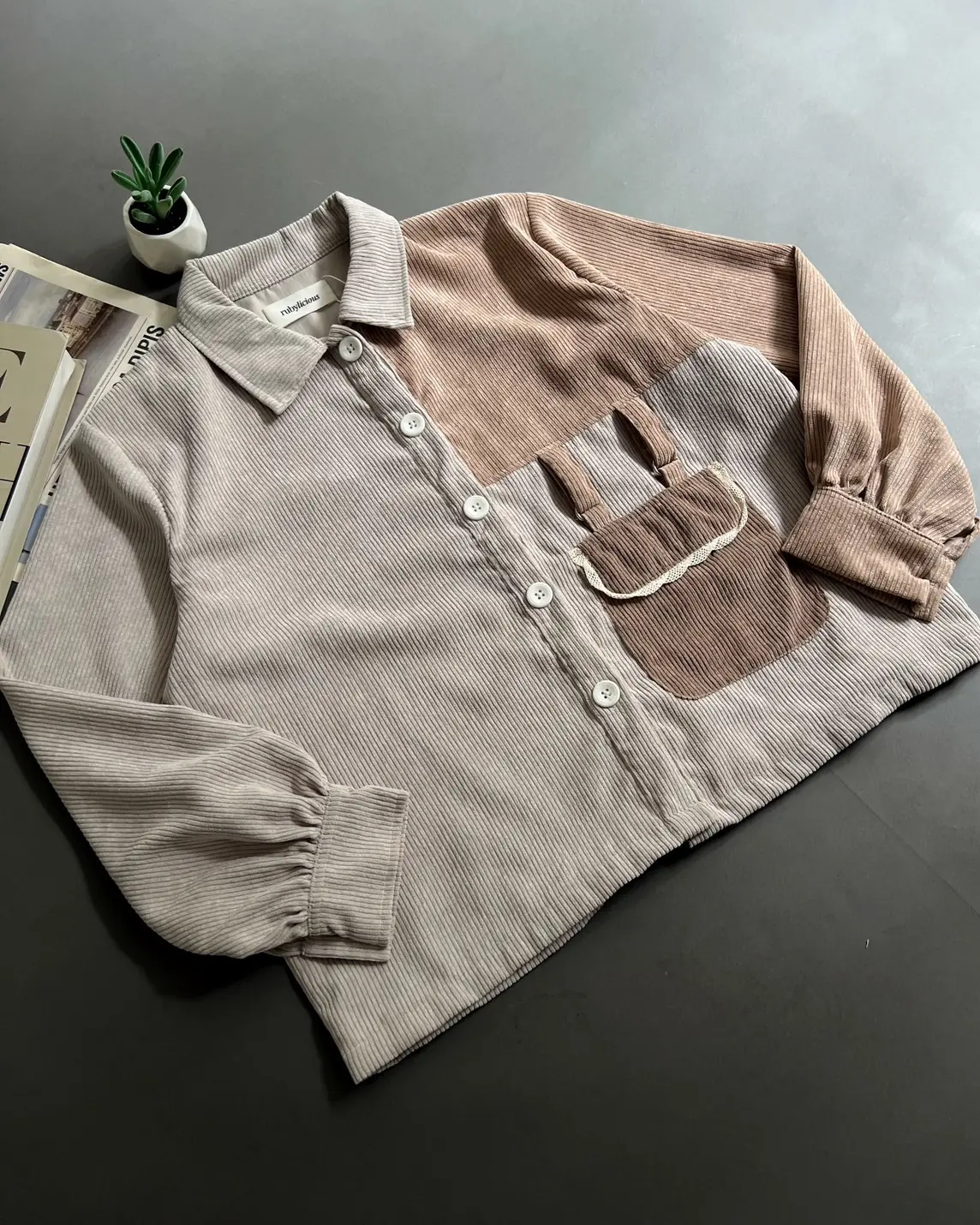 Morissa Corduroy Jacket Beige - Image 2