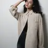 Quinara Stripe Shirt Kode 2033 Cream - Image 2
