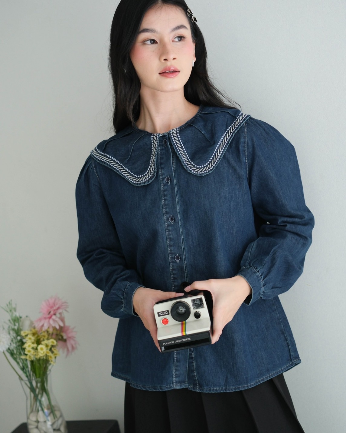 Reane Denim Shirt Kode 225D Dark Blue - Image 4
