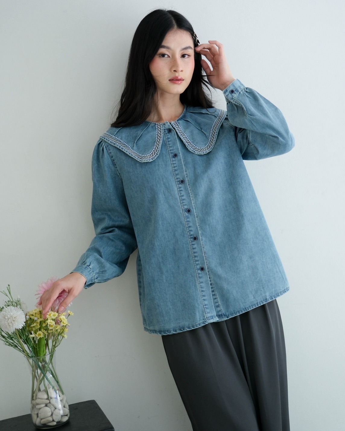 Reane Denim Shirt Kode 225D Light Blue - Image 3