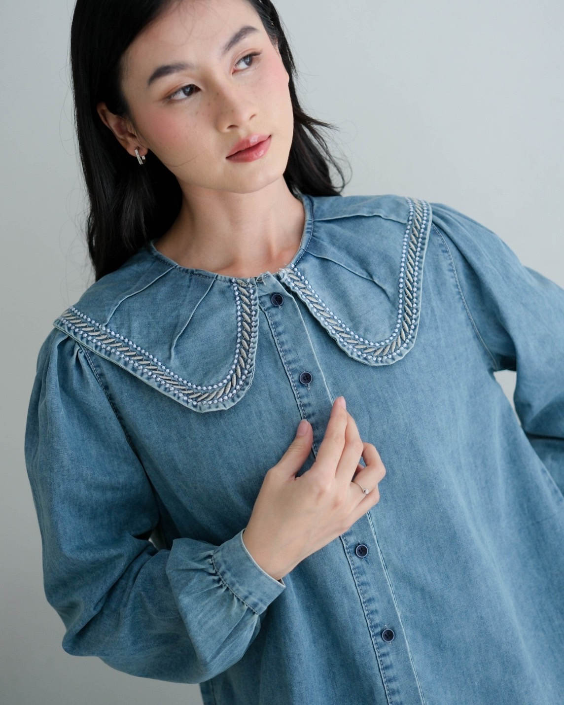Reane Denim Shirt Kode 225D Light Blue - Image 2